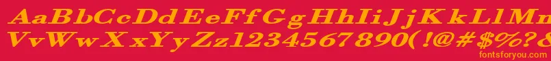 フォントOrgrexbi – 赤い背景にオレンジの文字