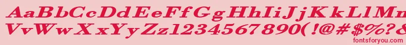 Orgrexbi-Schriftart – Rote Schriften auf rosa Hintergrund
