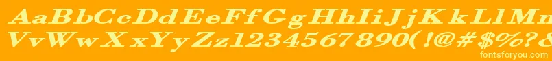 Orgrexbi-Schriftart – Gelbe Schriften auf orangefarbenem Hintergrund