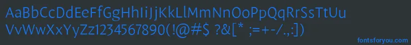フォントLeksasansproLight – 黒い背景に青い文字