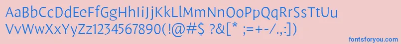 フォントLeksasansproLight – ピンクの背景に青い文字