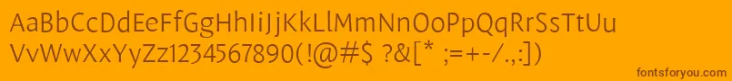 LeksasansproLight Font – Brown Fonts on Orange Background
