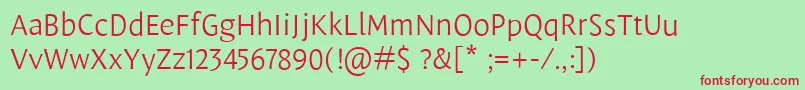 LeksasansproLight Font – Red Fonts on Green Background