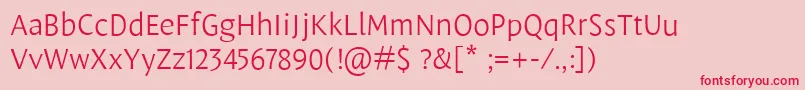 LeksasansproLight-Schriftart – Rote Schriften auf rosa Hintergrund