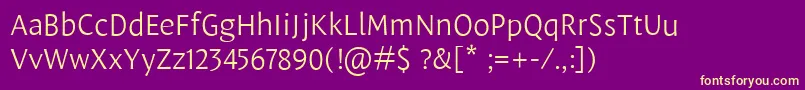 Weitere Informationen zur LeksasansproLight-Schriftart LeksasansproLight-Schriftart – Gelbe Schriften auf violettem Hintergrund