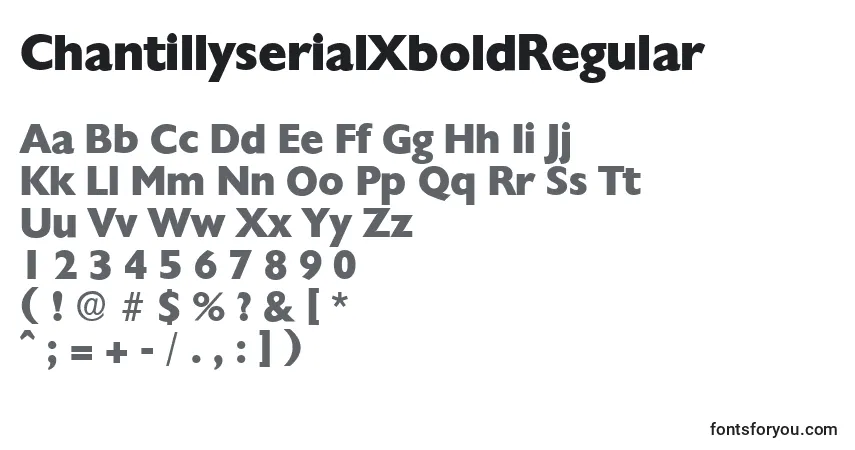 Шрифт ChantillyserialXboldRegular – алфавит, цифры, специальные символы