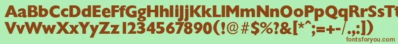 ChantillyserialXboldRegular-fontti – ruskeat fontit vihreällä taustalla