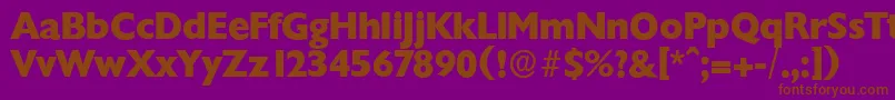 ChantillyserialXboldRegular-Schriftart – Braune Schriften auf violettem Hintergrund