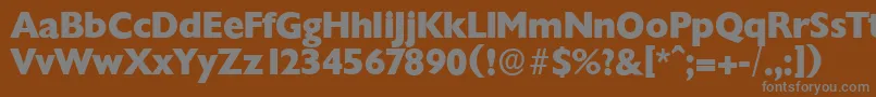 ChantillyserialXboldRegular-fontti – harmaat kirjasimet ruskealla taustalla