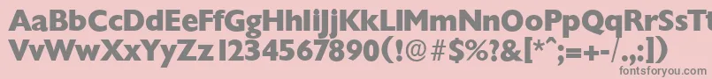 Fonte ChantillyserialXboldRegular – fontes cinzas em um fundo rosa