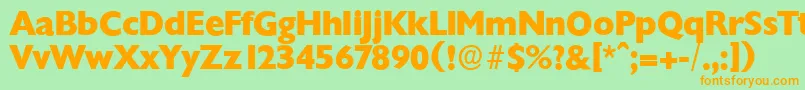 ChantillyserialXboldRegular Font – Orange Fonts on Green Background