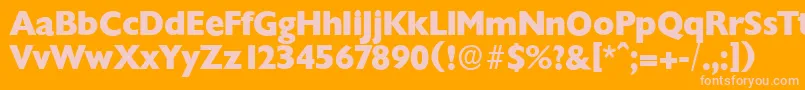 フォントChantillyserialXboldRegular – オレンジの背景にピンクのフォント