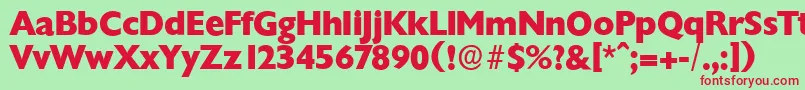 ChantillyserialXboldRegular-fontti – punaiset fontit vihreällä taustalla