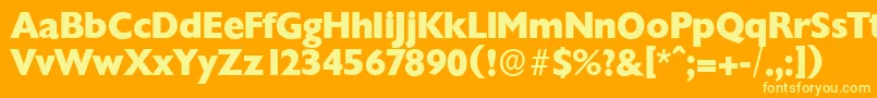 Czcionka ChantillyserialXboldRegular – żółte czcionki na pomarańczowym tle