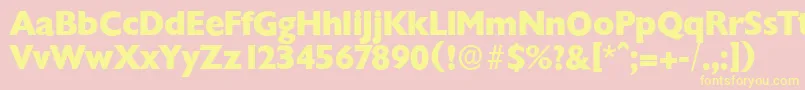 Saiba mais sobre a fonte ChantillyserialXboldRegular Fonte ChantillyserialXboldRegular – fontes amarelas em um fundo rosa