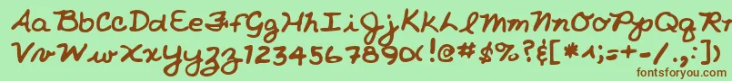 Lehn213 Font – Brown Fonts on Green Background