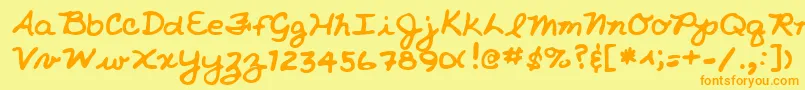 Lehn213 Font – Orange Fonts on Yellow Background