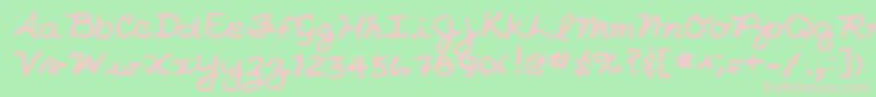 Lehn213 Font – Pink Fonts on Green Background