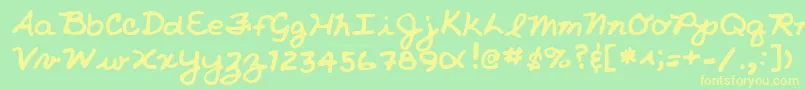 Lehn213 Font – Yellow Fonts on Green Background