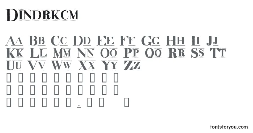 Dindrkcm-fontti – aakkoset, numerot, erikoismerkit