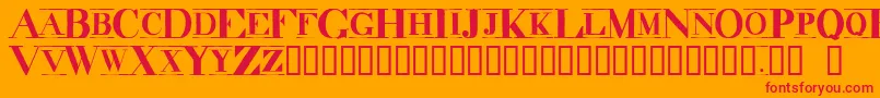 Dindrkcm Font – Red Fonts on Orange Background