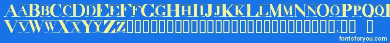 Dindrkcm Font – Yellow Fonts on Blue Background