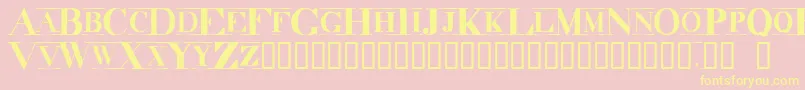 Dindrkcm Font – Yellow Fonts on Pink Background