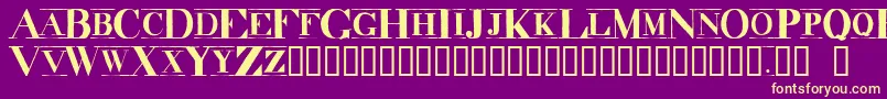 Dindrkcm Font – Yellow Fonts on Purple Background