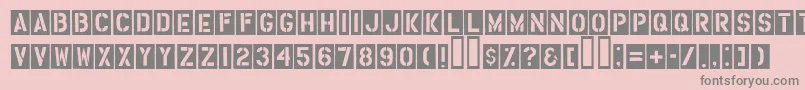 Police HousebrokenRough – polices grises sur fond rose