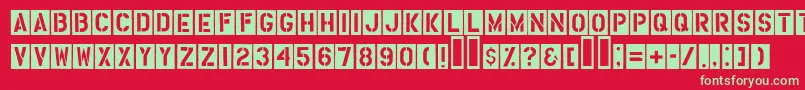 HousebrokenRough Font – Green Fonts on Red Background