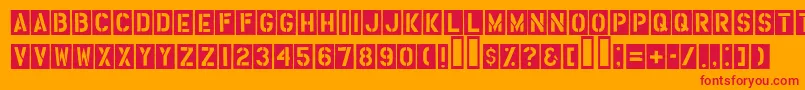 HousebrokenRough Font – Red Fonts on Orange Background