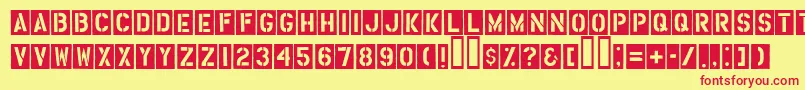 HousebrokenRough Font – Red Fonts on Yellow Background
