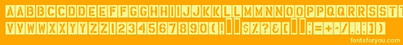 More about HousebrokenRough Font HousebrokenRough Font – Yellow Fonts on Orange Background