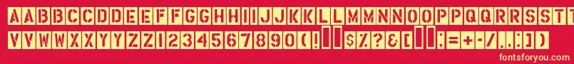 HousebrokenRough Font – Yellow Fonts on Red Background