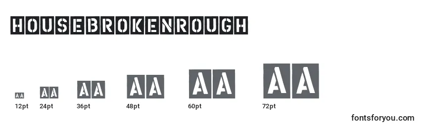 HousebrokenRough Font Sizes