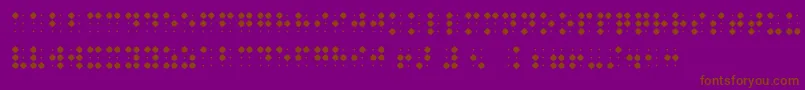 BraillenumBold-Schriftart – Braune Schriften auf violettem Hintergrund