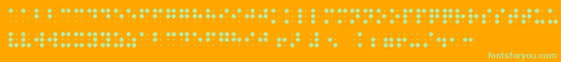 BraillenumBold-fontti – vihreät fontit oranssilla taustalla