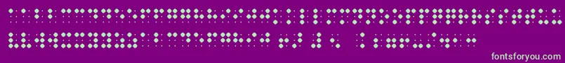 BraillenumBold-fontti – vihreät fontit violetilla taustalla