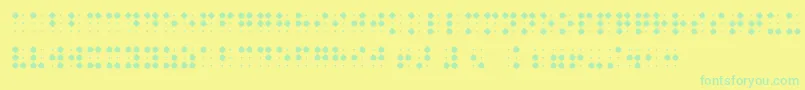 Czcionka BraillenumBold – zielone czcionki na żółtym tle
