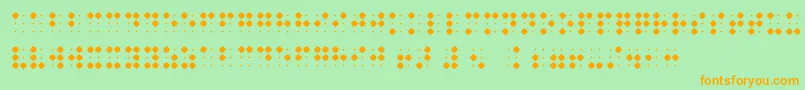BraillenumBold-Schriftart – Orangefarbene Schriften auf grünem Hintergrund
