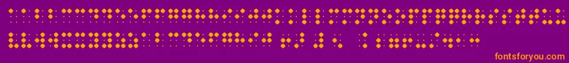 BraillenumBold-Schriftart – Orangefarbene Schriften auf violettem Hintergrund