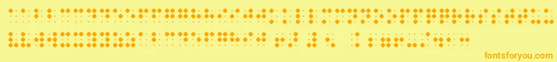 BraillenumBold-fontti – oranssit fontit keltaisella taustalla
