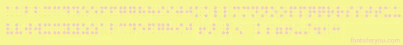BraillenumBold-fontti – vaaleanpunaiset fontit keltaisella taustalla