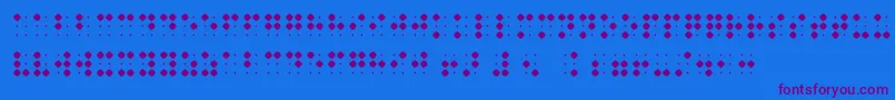 Czcionka BraillenumBold – fioletowe czcionki na niebieskim tle