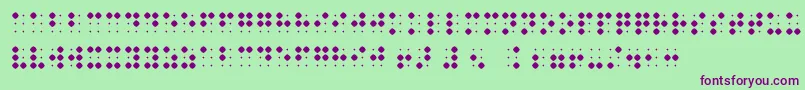 Fonte BraillenumBold – fontes roxas em um fundo verde