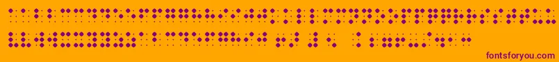BraillenumBold-fontti – violetit fontit oranssilla taustalla