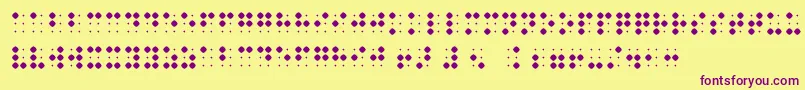 Czcionka BraillenumBold – fioletowe czcionki na żółtym tle