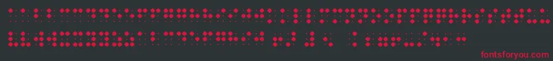 BraillenumBold-Schriftart – Rote Schriften auf schwarzem Hintergrund