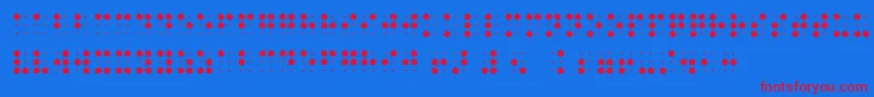 Czcionka BraillenumBold – czerwone czcionki na niebieskim tle