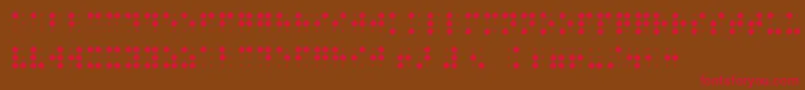 BraillenumBold-fontti – punaiset fontit ruskealla taustalla